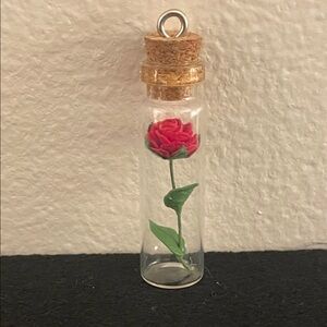 Red Rose in glass Pendant